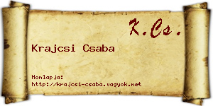 Krajcsi Csaba névjegykártya