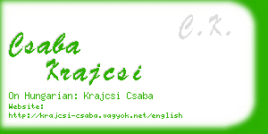 csaba krajcsi business card